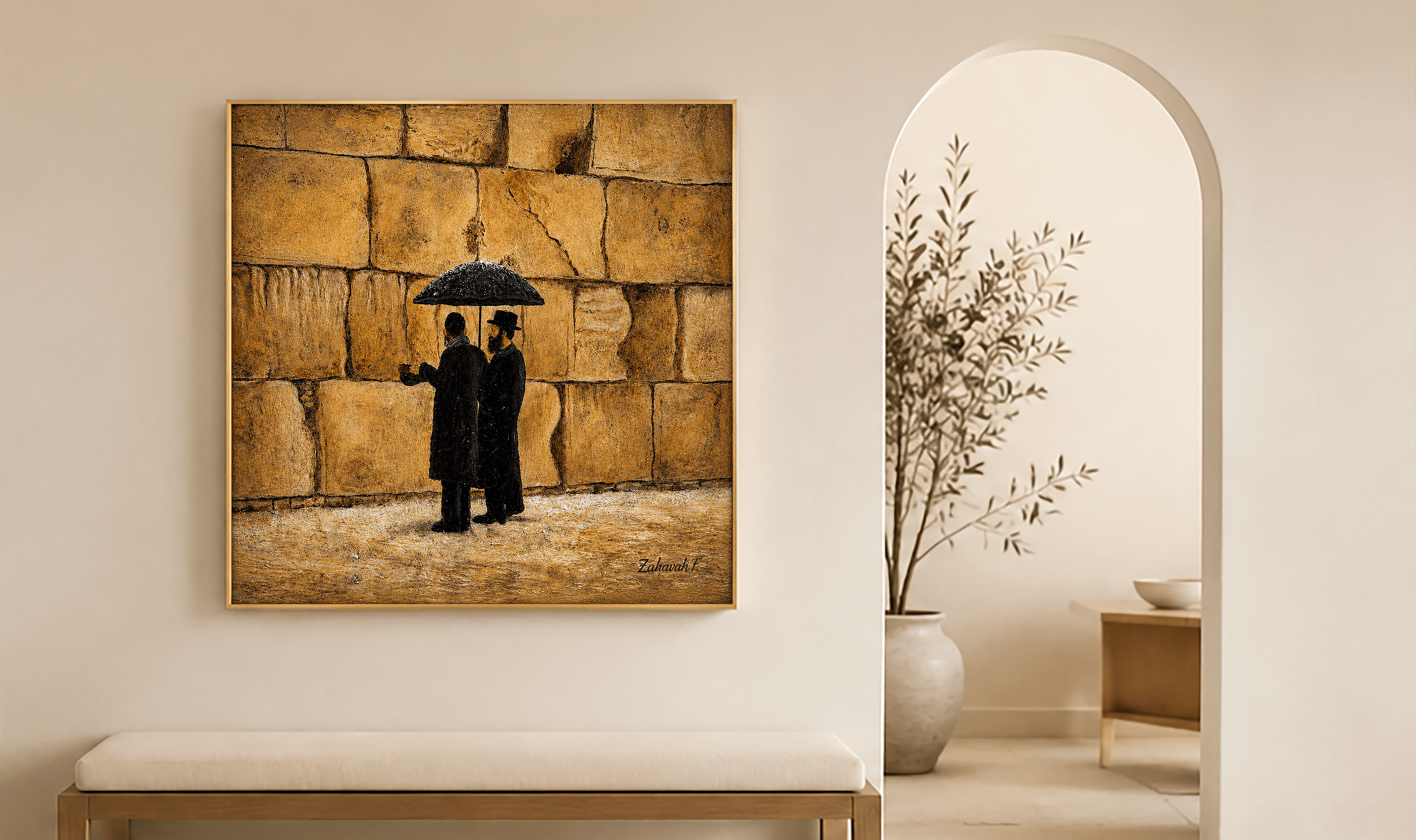Framed artwork displayed in a refined interior