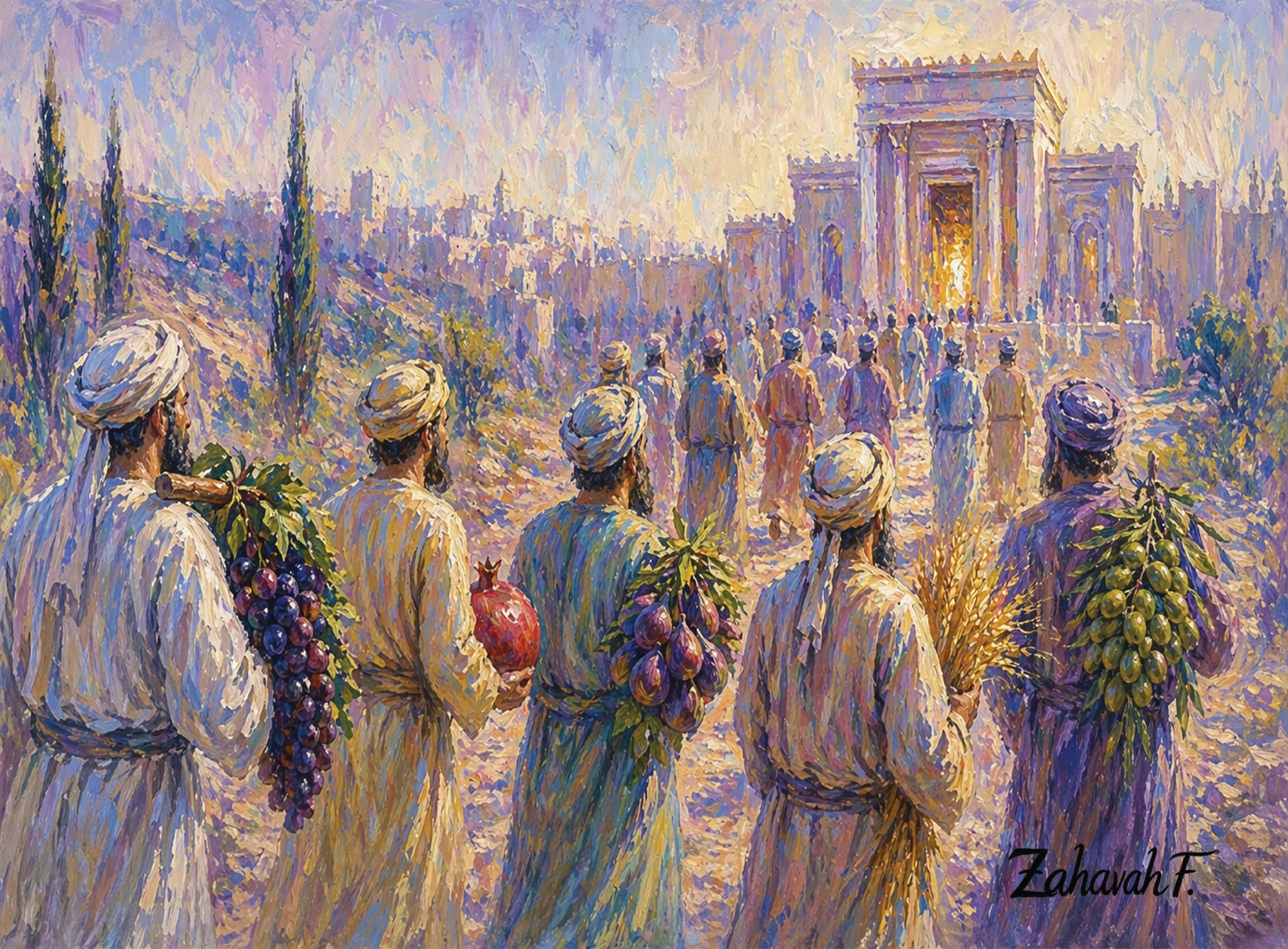 Selected Zicasso artwork with expressive Judaica imagery